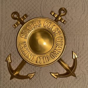 Brass Navy Wall Decor with Anchor Design